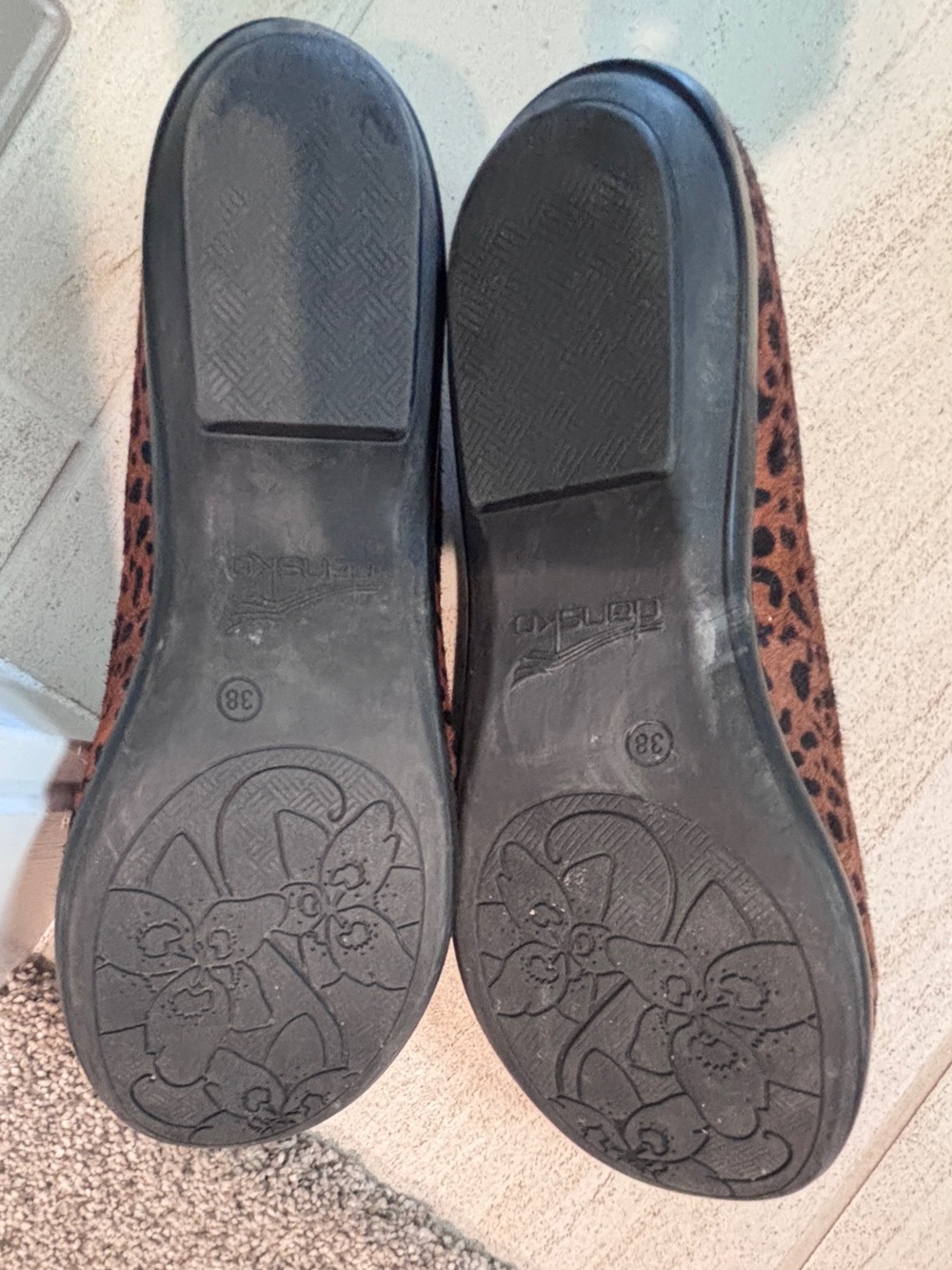 Dansko Leopard Print Slip On Shoes in Brown and Black - Picture 6 of 6